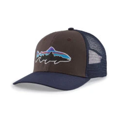 Patagonia Fitz Roy Trout Trucker Hat -Patagonia Shop patagonia fitz roy trout trucker hat basalt brown grid