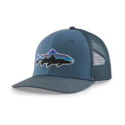 Patagonia Fitz Roy Trout Trucker Hat -Patagonia Shop patagonia fitz roy trout trucker hat pigeon blue grid