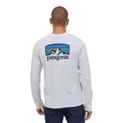 Patagonia Men's Long-Sleeve Fitz Roy Horizon Responsibili-Tee Shirt -Patagonia Shop patagonia mens fitz roy horizons resposibili tee white back