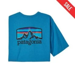 Patagonia Men's Fitz Roy Horizons Short-Sleeve Responsibili-Tee -Patagonia Shop patagonia mens fitz roy horizons short sleeve responsibili tee anaconda blue grid1