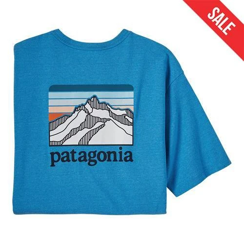 Patagonia Men's Line Logo Ridge Pocket Short-Sleeve Responsibili-Tee 1 Patagonia Men's Line Logo Ridge Pocket Short-Sleeve Responsibili-Tee