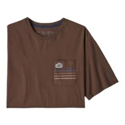 Patagonia Men's Line Logo Ridge Stripe Organic Pocket T-Shirt -Patagonia Shop patagonia mens line logo ridge stripe organic pocket t shirt cone brown