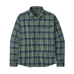 Patagonia Men's Cotton In Conversion Lightweight Fjord Flannel Shirt -Patagonia Shop patagonia mens long sleeve cotton in conversion lightweight fjord flannel shirt hemlock green grid
