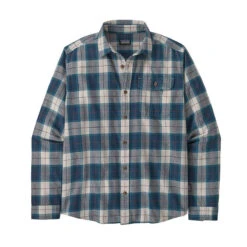 Patagonia Men's Cotton In Conversion Lightweight Fjord Flannel Shirt -Patagonia Shop patagonia mens long sleeve cotton in conversion lightweight fjord flannel shirt tidepool blue grid