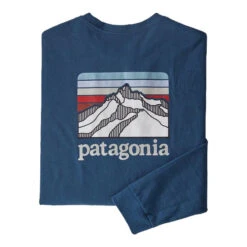 Patagonia Men's Line Logo Ridge Long-Sleeve Responsibili-Tee -Patagonia Shop patagonia mens long sleeve line logo ridge responsibili tee crater blue