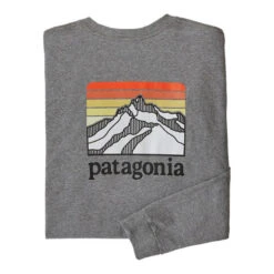 Patagonia Men's Line Logo Ridge Long-Sleeve Responsibili-Tee -Patagonia Shop patagonia mens long sleeve line logo ridge responsibili tee glh gravel heather