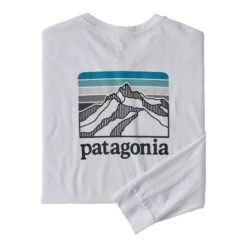 Patagonia Men's Line Logo Ridge Long-Sleeve Responsibili-Tee -Patagonia Shop patagonia mens long sleeve line logo ridge responsibili tee white