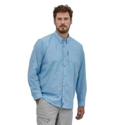 Patagonia Men's Long-Sleeve Sun Stretch Shirt -Patagonia Shop patagonia mens long sleeve sun stretch shirt lago blue 1