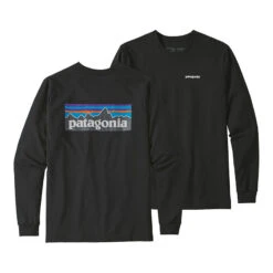Patagonia Men's P-6 Logo Long-Sleeve Responsibili-Tee -Patagonia Shop patagonia mens p 6 logo long sleeve responsibili tee BLK