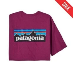Patagonia Men's P-6 Logo Short-Sleeve Responsibili-Tee -Patagonia Shop patagonia mens p 6 logo short sleeve responsibili tee star pink grid1