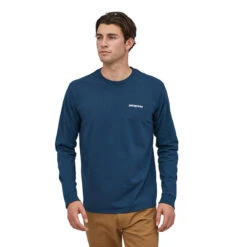 Patagonia Men's P-6 Logo Long-Sleeve Responsibili-Tee -Patagonia Shop patagonia mens p6 label long sleeve responsibili t crater blue 1