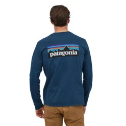 Patagonia Men's P-6 Logo Long-Sleeve Responsibili-Tee -Patagonia Shop patagonia mens p6 label long sleeve responsibili t crater blue 2