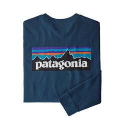 Patagonia Men's P-6 Logo Long-Sleeve Responsibili-Tee -Patagonia Shop patagonia mens p6 label long sleeve responsibili t crater blue grid