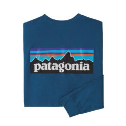 Patagonia Men's P-6 Logo Long-Sleeve Responsibili-Tee -Patagonia Shop patagonia mens p6 logo long sleeve t shirt wavy blue grid