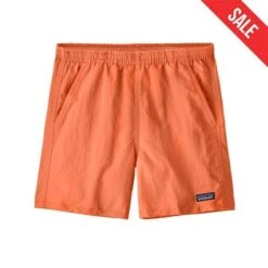 Patagonia Women's Baggies Shorts - 5" Inseam -Patagonia Shop patagonia womens baggies shorts tiger lily orange grid1