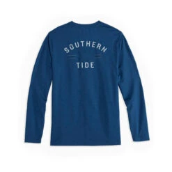 Southern Tide Men's Long-Sleeve Curved St Heather Performance T-Shirt