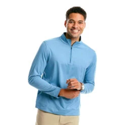 Southern Tide Men's Back Barrier Heather Performance 1/4 Zip Pullover -Patagonia Shop southern tide mens heather performance pullover whale blue grid