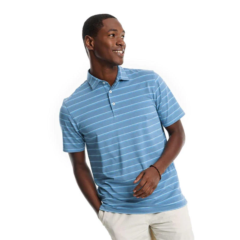 Southern Tide Men's Short-Sleeve Galleon Stripe Heather Performance Polo 2 Southern Tide Men's Short-Sleeve Galleon Stripe Heather Performance Polo - Image 2