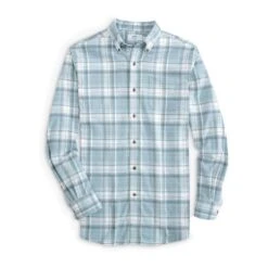Southern Tide Men's Long-Sleeve Flannel Intercoastal Avondale Plaid Heather Sportshirt -Patagonia Shop southern tide mens ls flannel ic avondale plaid heather sportshirt mtn spring blue