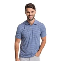 Southern Tide Men's Short-Sleeve Breeze Bowen Stripe Performance Polo