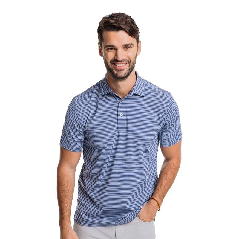 Southern Tide Men's Short-Sleeve Breeze Bowen Stripe Performance Polo 1 Southern Tide Men's Short-Sleeve Breeze Bowen Stripe Performance Polo
