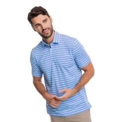 Southern Tide Men's Short Sleeve Driver Alton Stripe Performance Polo