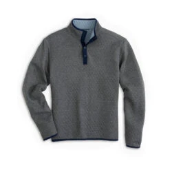 Southern Tide Men's Long-Sleeve Tiller Heather Reversible Quarter-Snap Pullover