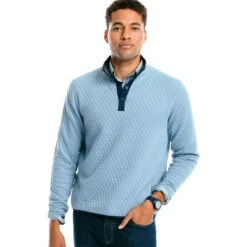 Southern Tide Men's Long-Sleeve Tiller Heather Reversible Quarter-Snap Pullover -Patagonia Shop southern tide mens tiller heather reversible quarter snap pullover heather grey reverse