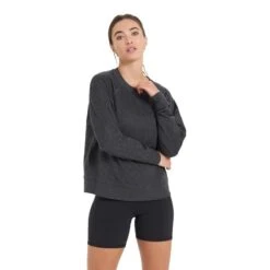 Vuori Women's Longsleeve Halo Crew Sweatshirt -Patagonia Shop vuori womens longsleeve halo crew sweatshirt charcoal heather