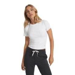 Vuori Women's Mudra Fitted Tee -Patagonia Shop vuori womens mudra fitted tee white